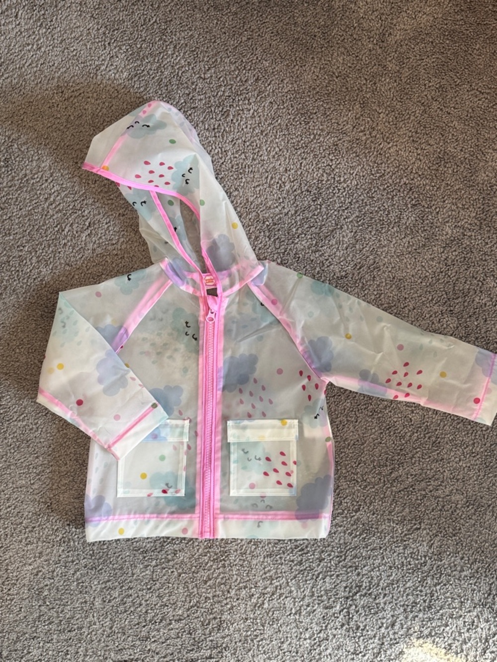 Wonder Nation Clear Raincoat with Cloud Weather Print - 18 Mths